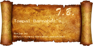 Tompai Barnabás névjegykártya